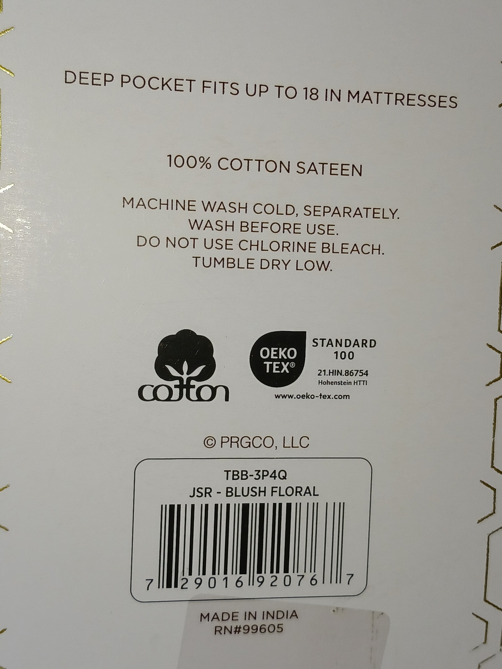 ✨️SEALED✨️ Papyrus Blush Floral Cotton Sateen Queen Sheet Set - Picture 12 of 13